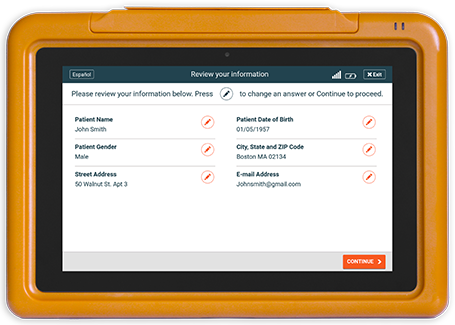 Image of PhreesiaPad during patient check-in