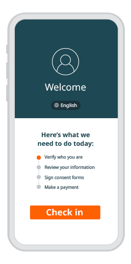 Mobile intake pre-register checkin flow - fill out patient demographics, insurance information, and sign consent forms