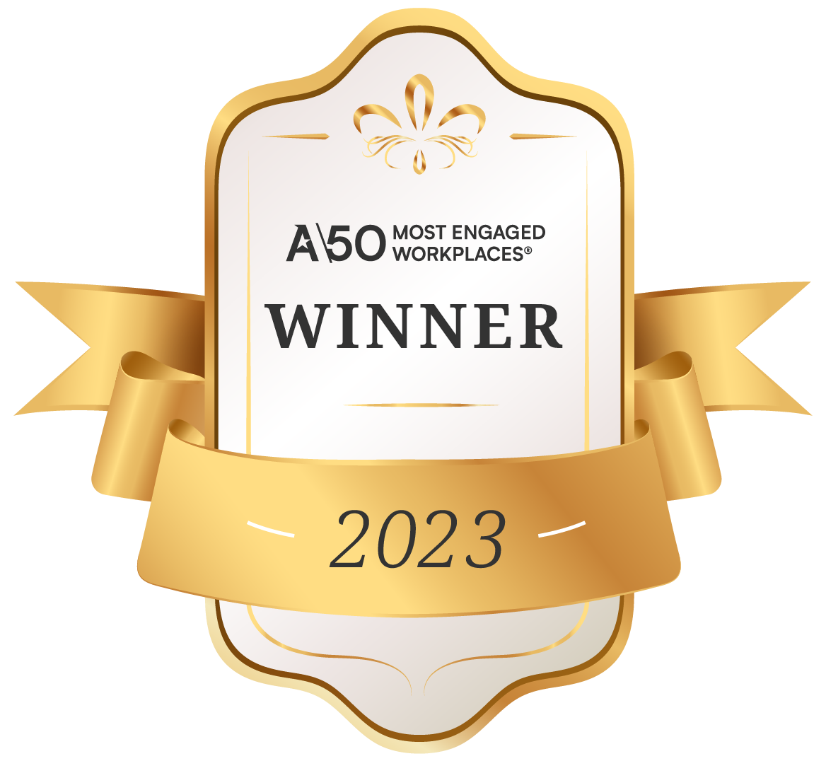 A/50 Most Engaged Workplaces Winner 2023 Badge