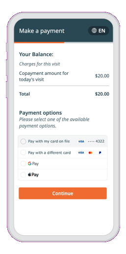 Pay with card on file