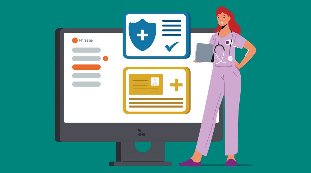 PHR - Blog Image - Content Audit - SS Warm Up Blog Refresh - Section 3 V1 250730 Illustration with computer and woman next to it