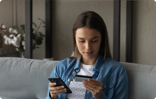 rev_cycle_image1 Girl making a mobile payment with credit card