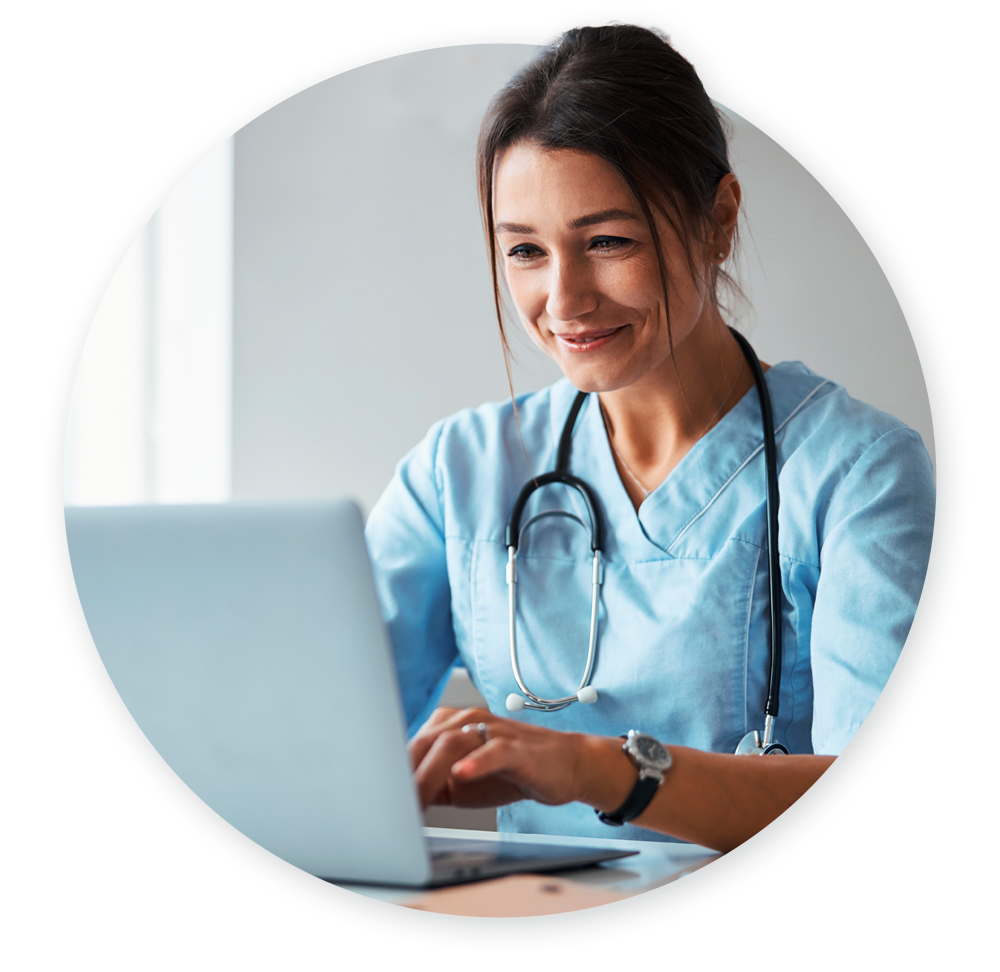 Doctor on computer Doctor on computer