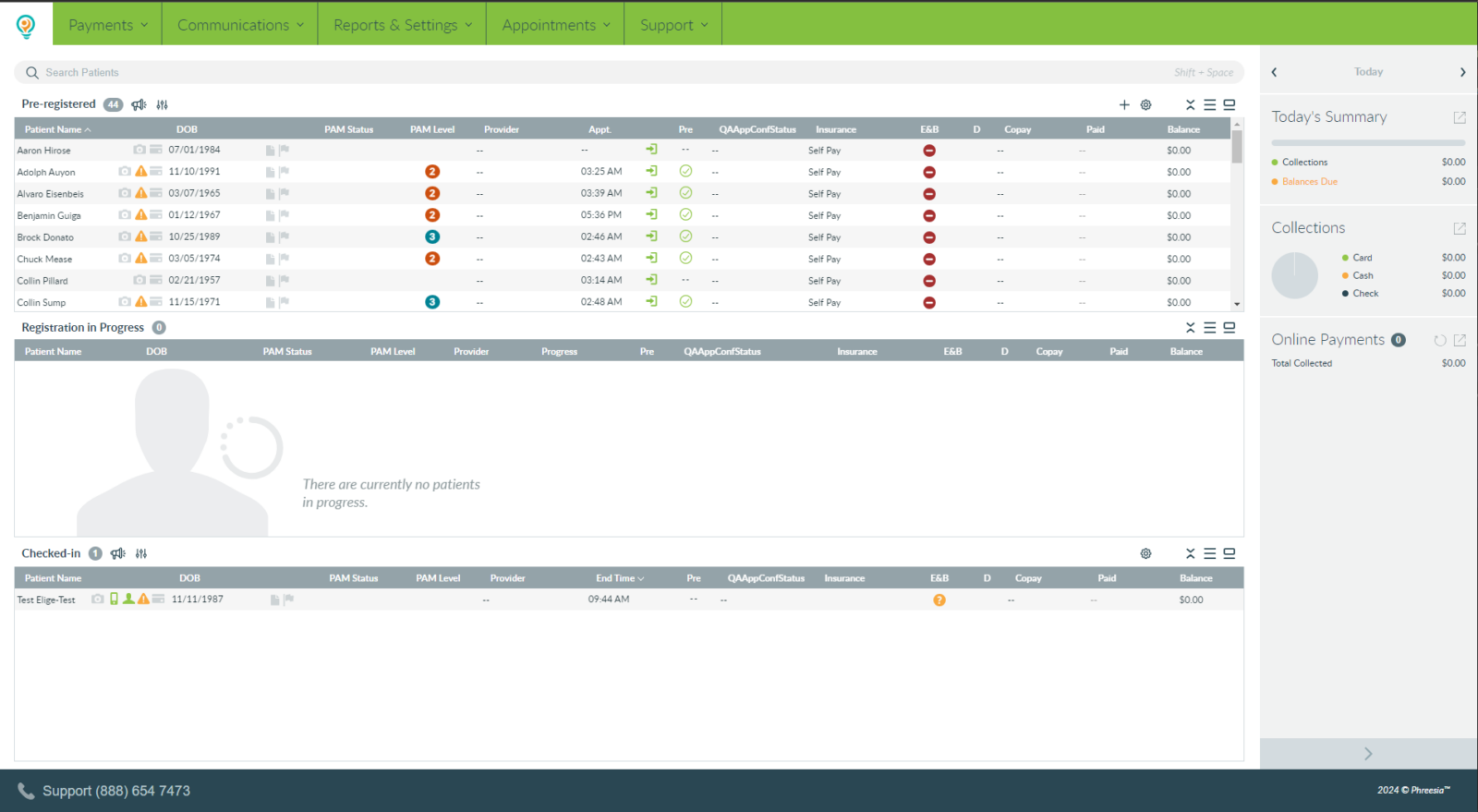 A screenshot of the dashboard including the PAM column.