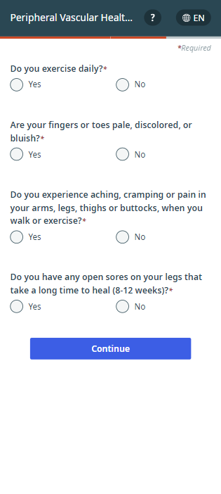 A screenshot of the questionnaire.