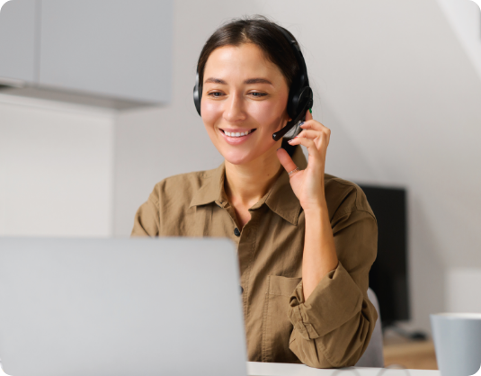 Woman providing customer support for healthcare payments