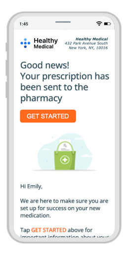 Notification email for medication adherence