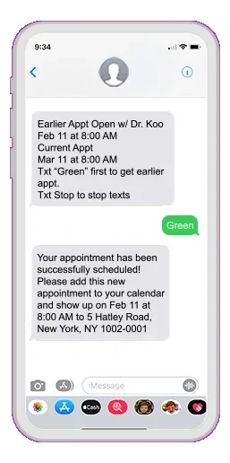 STATIC - Screenshot of Appointment Accelerator on mobile phone