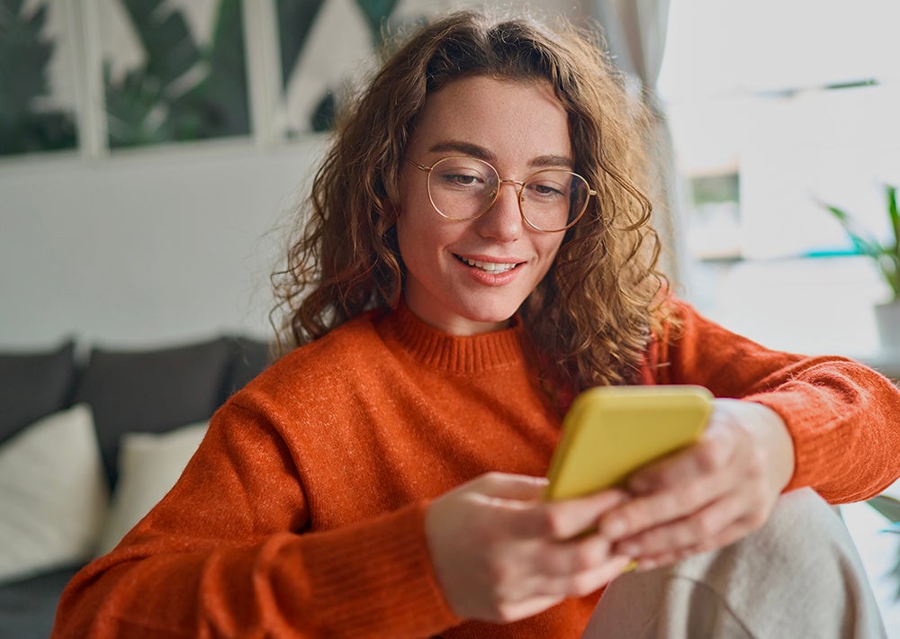 Woman looking at phone