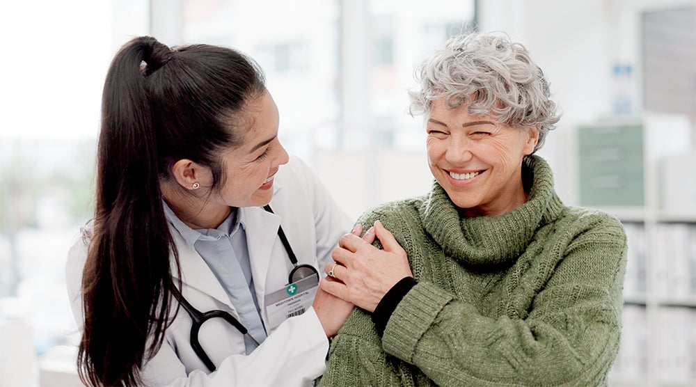 Provider with happy patient