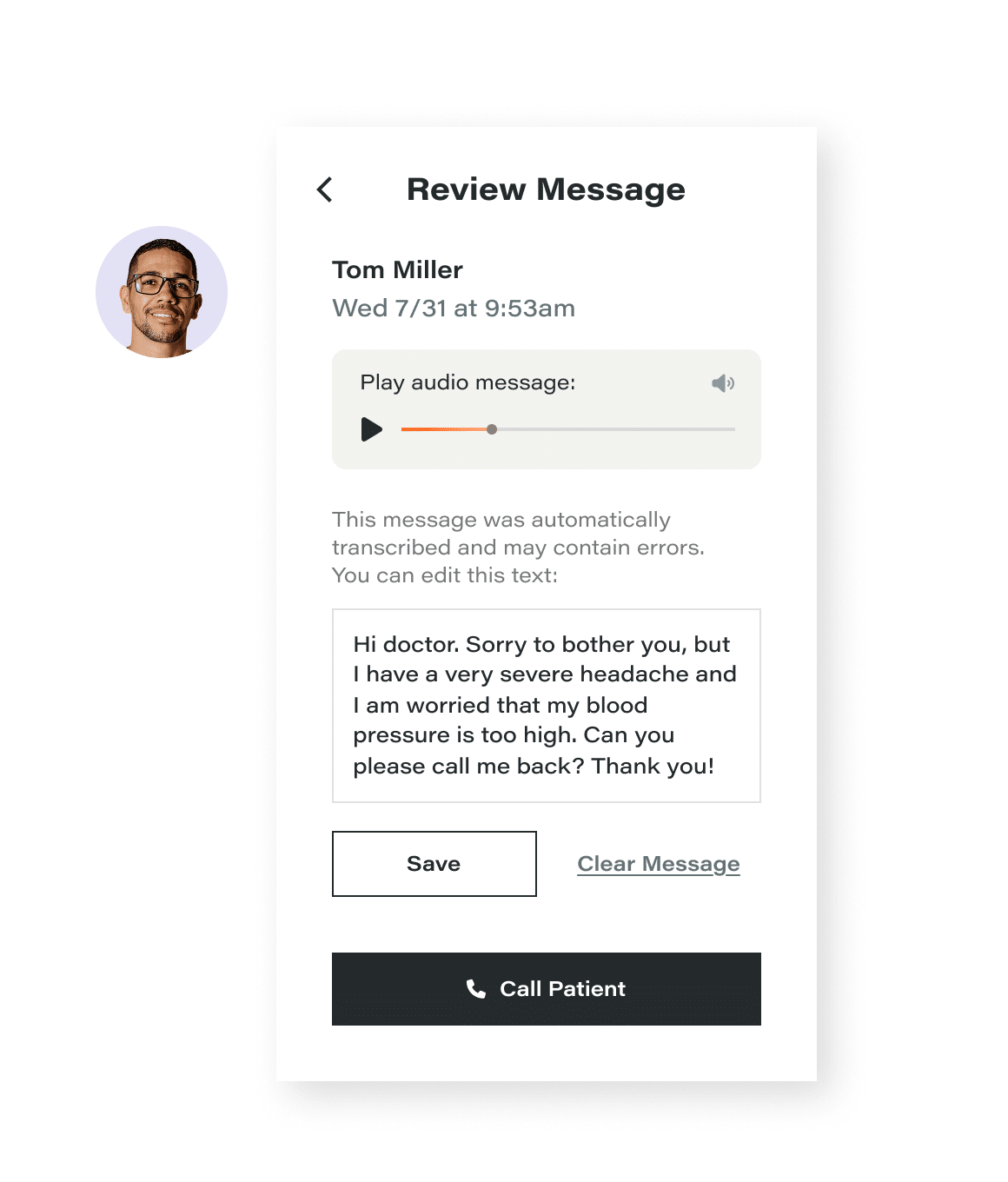 Review Message from Tom Miller - After Hours Message