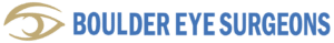 Boulder Eye Surgeons logo featuring a stylized gold eye icon with blue text of the company name