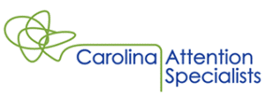 Carolina Attention Specialists logo with green interlocking circular design and blue text wordmark