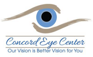 Concord Eye Center logo featuring a stylized blue eye with the text "Concord Eye Center" and tagline "Our Vision is Better Vision for You