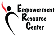 Empowerment Resource Center logo featuring a stylized red and black figure with raised arms next to text reading "Empowerment Resource Center
