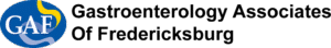 Gastroenterology Associates Of Fredericksburg logo with blue circular design containing yellow curved element and organization name in black text