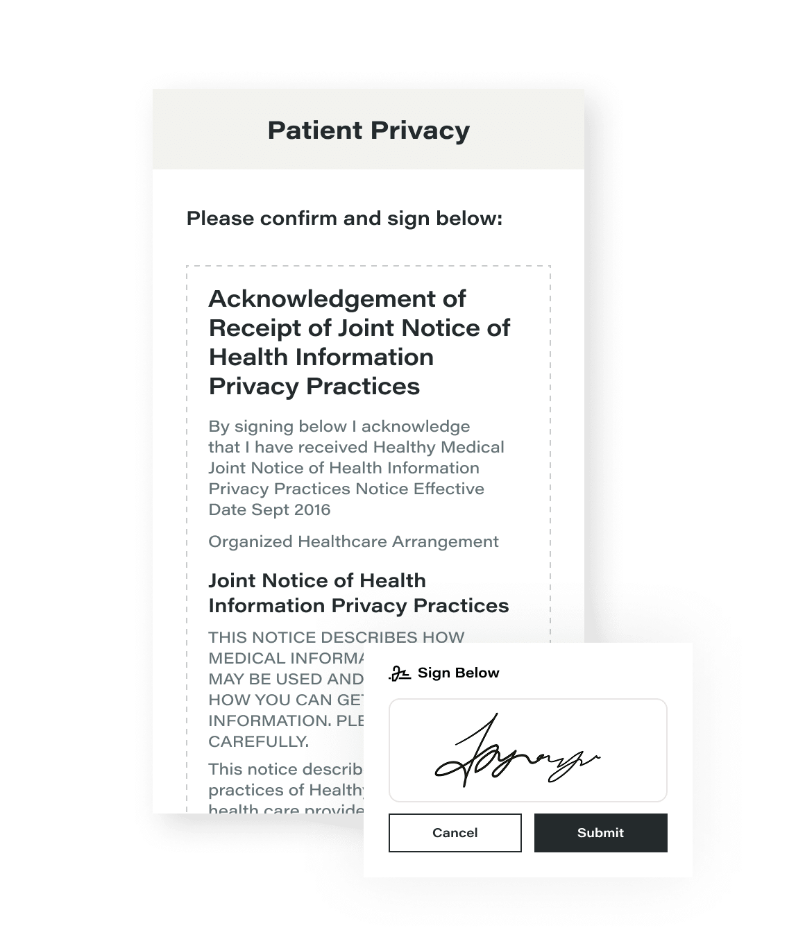 Patient Privacy and Signature