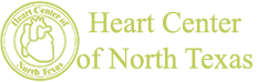 Heart Center of North Texas logo with a circular emblem featuring a heart design and green text