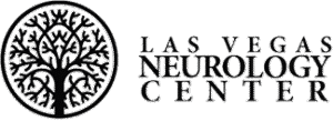 Las Vegas Neurology Center logo featuring a tree with branching roots inside a circle, next to the center's name in serif and sans-serif typeface