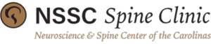 NSSC Spine Clinic logo featuring a circular emblem with a spine symbol and text reading "Neuroscience & Spine Center of the Carolinas
