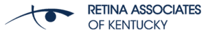 Retina Associates of Kentucky logo featuring a stylized eye icon and text in navy blue