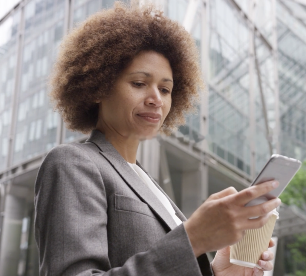 Woman looking at phone