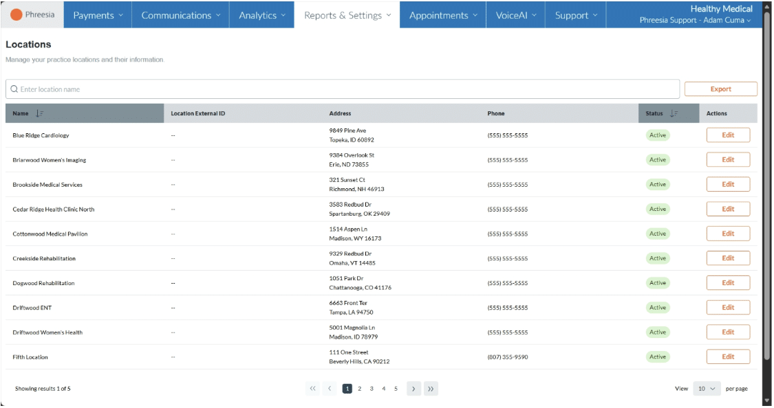 Review and export dashboard 26.14